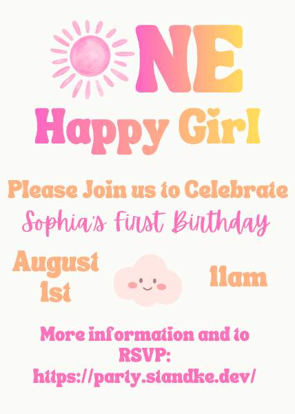 Sophia's birthday invitation